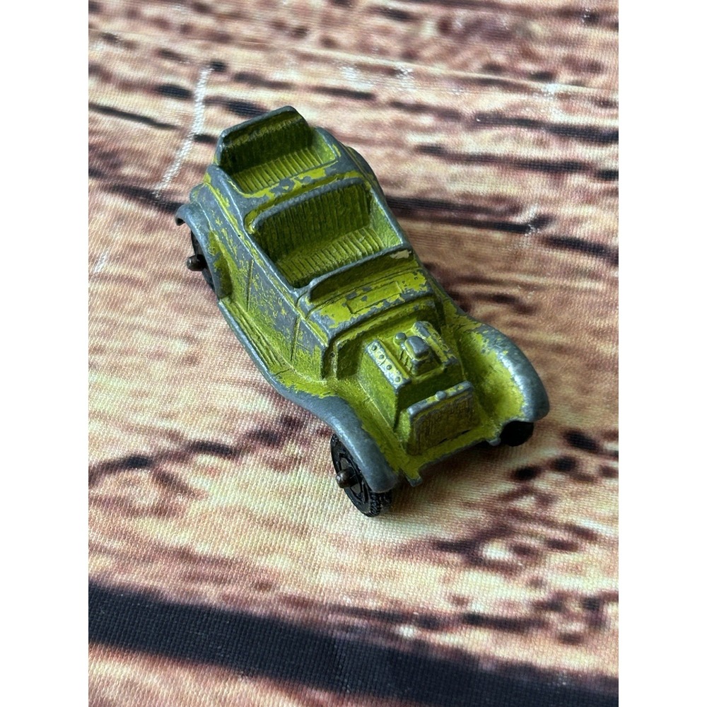 Vintage Tootsie Toy Roadster Car Green Metal - Made in United States